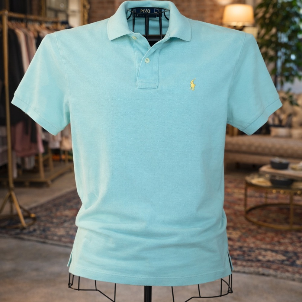Polo by Ralph Lauren Men's Aqua Polo Shirt